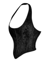 Load image into Gallery viewer, Black Embossed Halter Corset (14-16) 2xl

