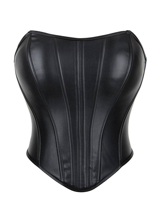 Black Zippered Corset (10-12) L