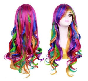 Wig Long Wavy Multi Coloured