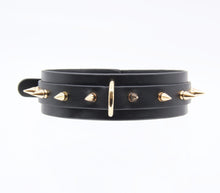 Load image into Gallery viewer, Spiked Faux Leather Collar Gold
