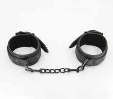 Load image into Gallery viewer, Leather &amp; Lace Wrist Cuffs Black
