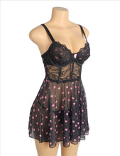 Load image into Gallery viewer, Black Babydoll W Hearts (12-14) Xl
