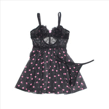 Load image into Gallery viewer, Black Babydoll W Hearts (16) 2xl
