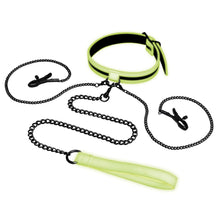 Load image into Gallery viewer, Whipsmart Glow In The Dark Collar With Nipple Clips &amp; Leash
