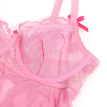 Load image into Gallery viewer, Pink Embroidered Underwire Babydoll (12-14) Xl

