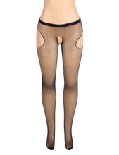 Load image into Gallery viewer, Black Rhinestone Crotchless Fishnet Pantyhose (16-22) 3xl-5xl
