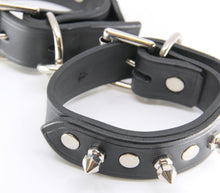Load image into Gallery viewer, Unlined Leather Wrist Restraints With Spikes
