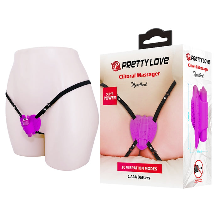 Micro Heart Beat Strap On Clitoral Vibrator Purple
