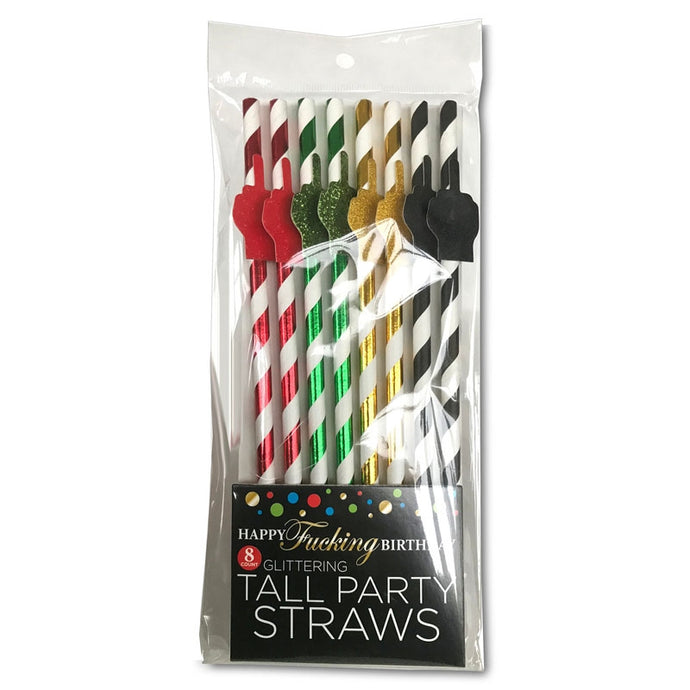 Happy Fucking Birthday Tall Straws
