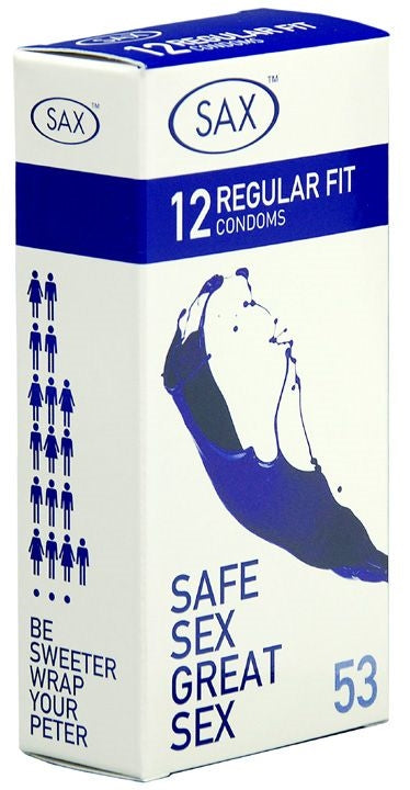 Sax 12 Regular Condoms 53mm