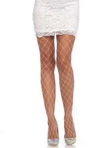 Isla Fence Net Thigh High White O/s