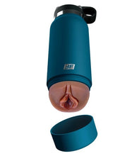 Load image into Gallery viewer, Pdx Plus Fuck Flask Private Pleaser Blue/ Brown
