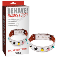 Behave! Collar With Thorns White