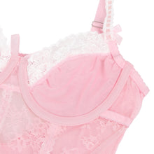 Load image into Gallery viewer, Pink W/white Ruffle Teddy (12-14) Xl
