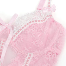 Load image into Gallery viewer, Pink W/white Ruffle Teddy (12-14) Xl
