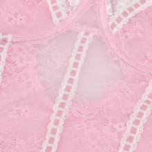 Load image into Gallery viewer, Pink W/white Ruffle Teddy (10-12) L
