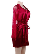 Load image into Gallery viewer, Red Satin Kimono (8-10) M
