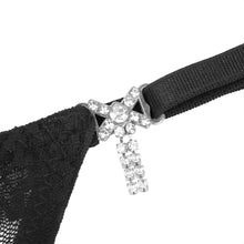 Load image into Gallery viewer, Black Lace Thong Bling Bow (10-12) L
