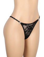 Load image into Gallery viewer, Black Lace Thong Bling Bow (16-18) 3xl
