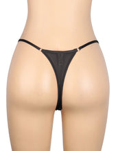 Load image into Gallery viewer, Black Lace Thong Bling Bow (10-12) L
