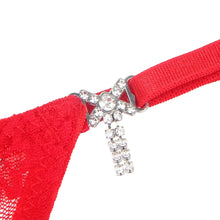 Load image into Gallery viewer, Red Lace Thong Bling Bow (12-14 )xl

