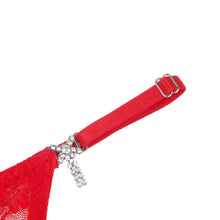 Load image into Gallery viewer, Red Lace Thong Bling Bow (16-18) 3xl
