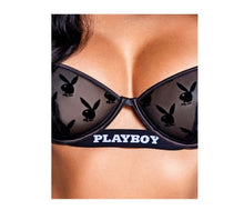 Load image into Gallery viewer, Playboy Noir Lingerie 2 Pc Set Black Large
