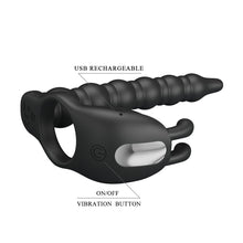 Load image into Gallery viewer, Marcus Vibrating Cock Ring And Anal Plug

