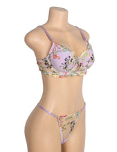 Load image into Gallery viewer, Purple Embroidered Bra Set (8-10) M
