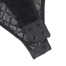 Load image into Gallery viewer, Flocked Halter Bodysuit Black (14-16) 2xl
