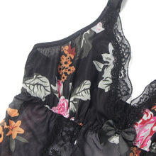 Load image into Gallery viewer, Long Split Nightgown Black Floral (8-10) M
