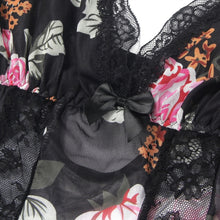 Load image into Gallery viewer, Long Split Nightgown Black Floral (10-12) L

