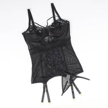 Load image into Gallery viewer, Black Fitted Babydoll Mesh/ Lace (8-10) S/ M

