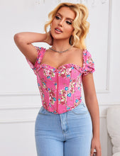 Load image into Gallery viewer, Pink Floral Off Shoulder Corset (8) S
