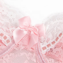 Load image into Gallery viewer, Lace Bodysuit Pink Suspender Bows (8-10) M
