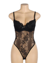 Load image into Gallery viewer, Lace Push Bodysuit Black (10-12) L
