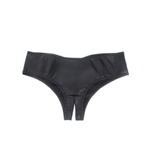 Load image into Gallery viewer, Black Pu Crotchless Panty (8-10) M
