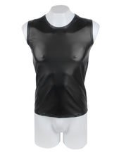 Load image into Gallery viewer, Men Black Wetlook Sleeveless Top L
