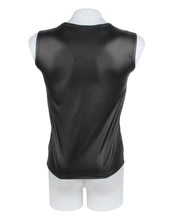 Load image into Gallery viewer, Men Black Wetlook Sleeveless Top L
