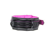 Load image into Gallery viewer, Black W/hot Pink Lining Faux Leather Collar
