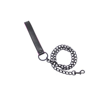 Load image into Gallery viewer, Black W/hot Pink Lining Faux Leather Collar
