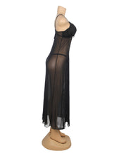 Load image into Gallery viewer, Long Split Nightgown Black Mesh Lace (16-18) 3xl
