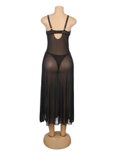 Load image into Gallery viewer, Long Split Nightgown Black Mesh Lace(12-14) Xl
