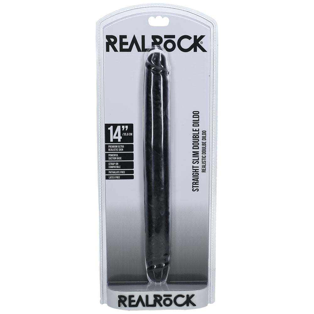 Load image into Gallery viewer, Realrock 14" Slim Double Dong Black (35cm)