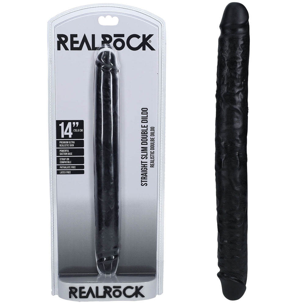 Load image into Gallery viewer, Realrock 14" Slim Double Dong Black (35cm)