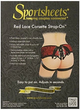 Load image into Gallery viewer, Red Lace Corsette Strap On
