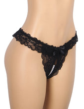 Load image into Gallery viewer, Lace Pearl Panty Black (16-18) 3xl
