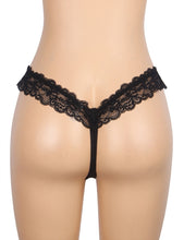 Load image into Gallery viewer, Lace Pearl Panty Black (8-10) M
