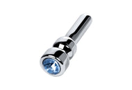 Silver Metal Urethral Plug W Sapphire Rhinestone Small