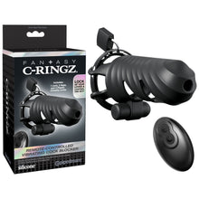 Load image into Gallery viewer, Fantasy C-ringz Remote-controlled Vibrating Cock Blocker Black
